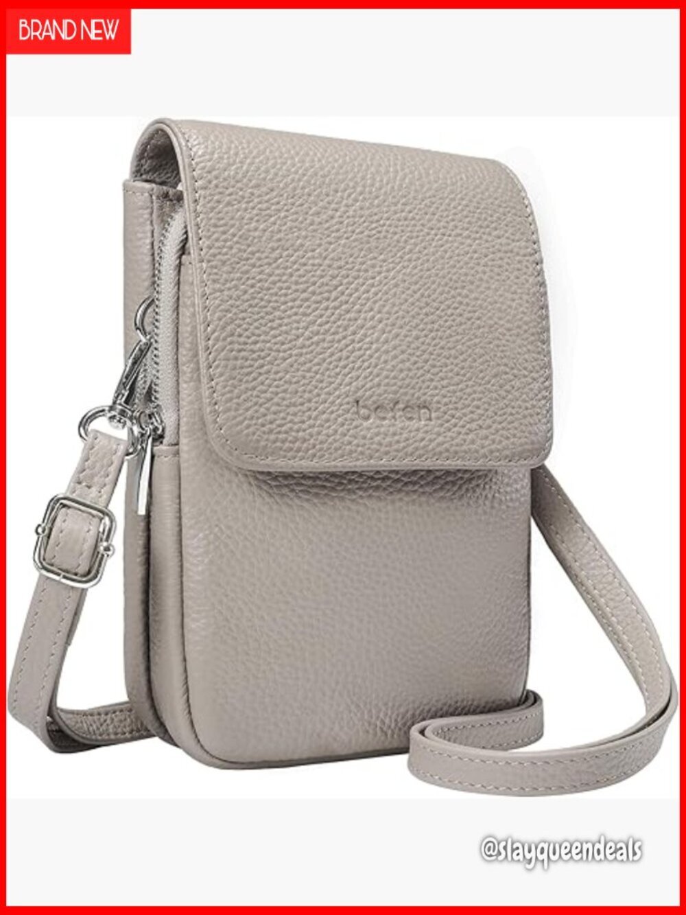 Genuine Leather Small Crossbody Bag with RFID Blocking Card Slots